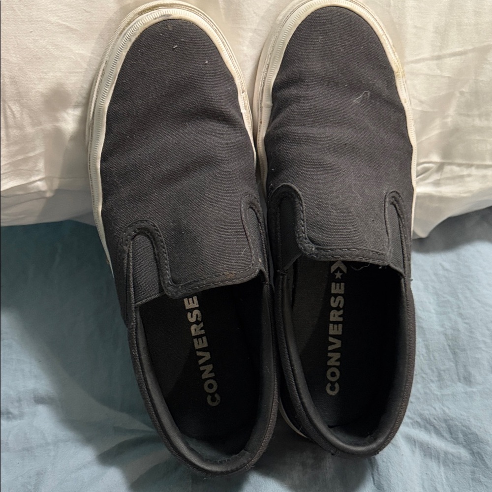 Converse Black Canvas Slip-On Sneakers